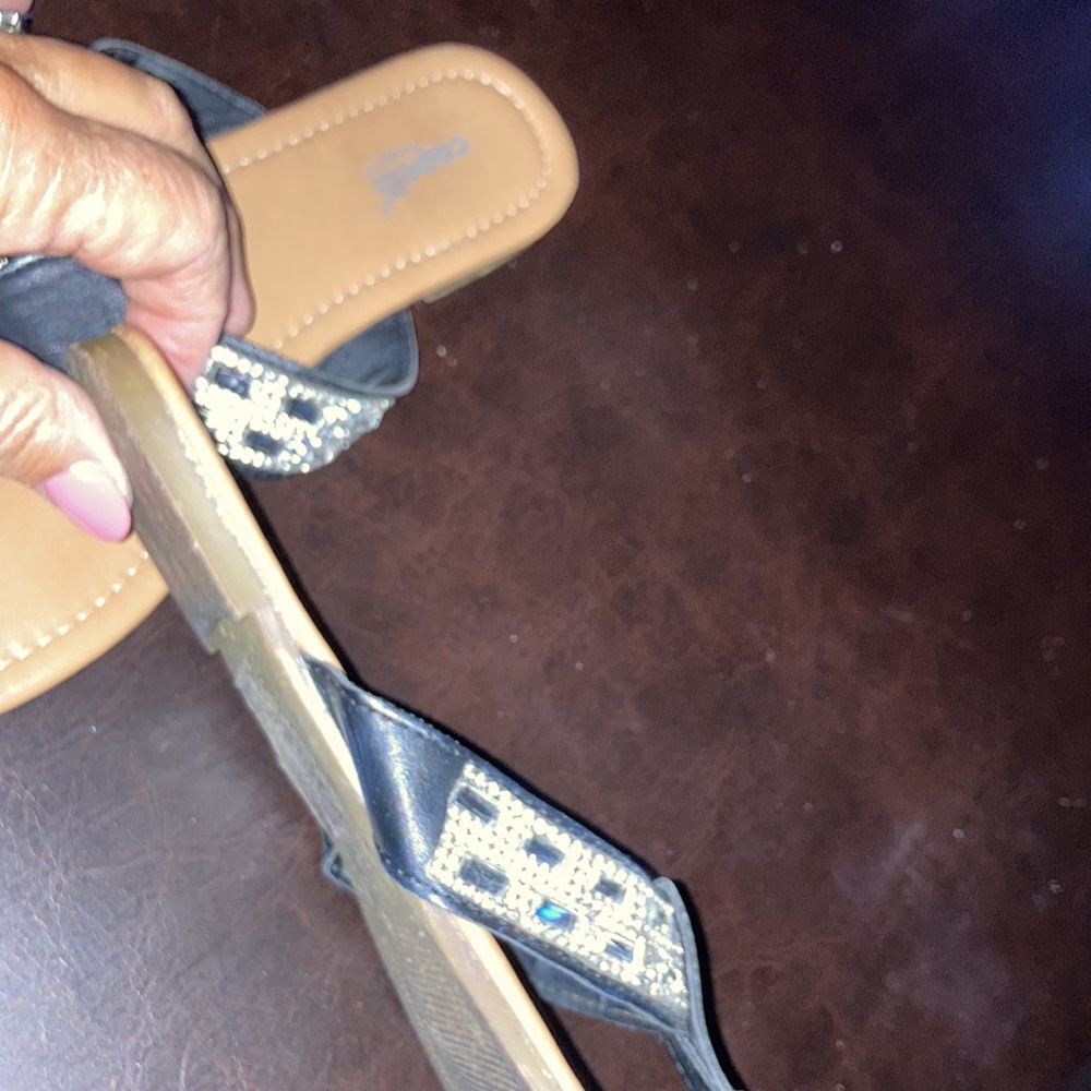 Black Rhinestone Sandals - Picture 4 of 4